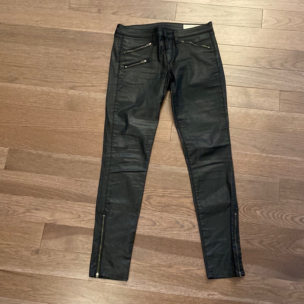 Rag & Bone Wax/Coated Black Jeans